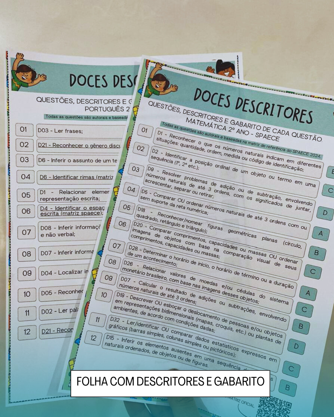 Doces Descritores - 2º ano (Português e Matemática) - Imagem 3