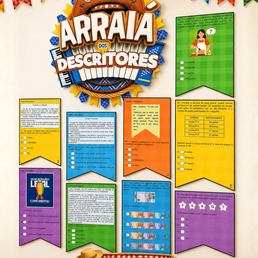 Arraiá dos descritores - 5º ano (português e matemática)