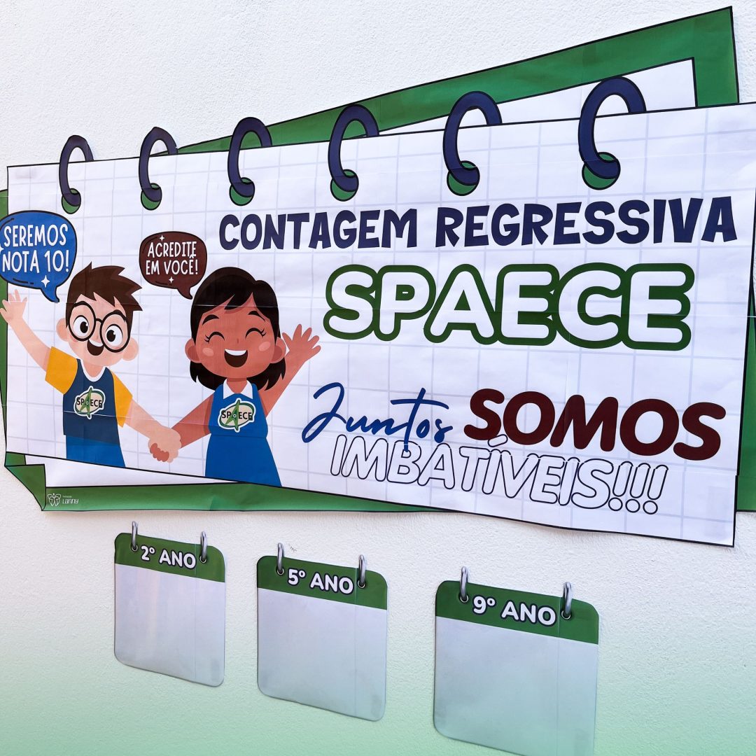 Contagem regressiva + card + adesivos para lápis - SPAECE (Sistema Permanente de Avaliação da Educação Básica do Ceará)