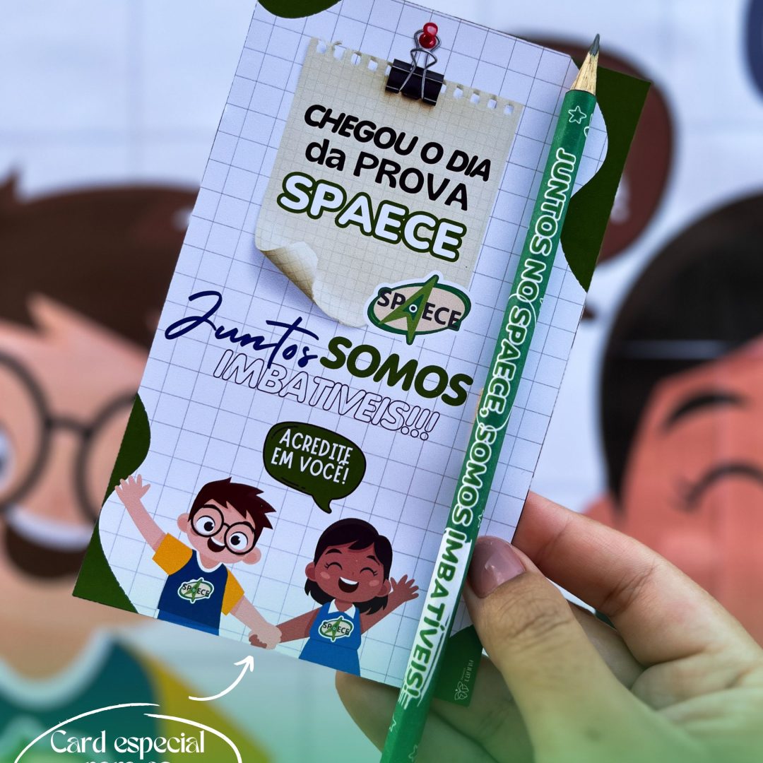 Card + quatro adesivos para lápis - SPAECE