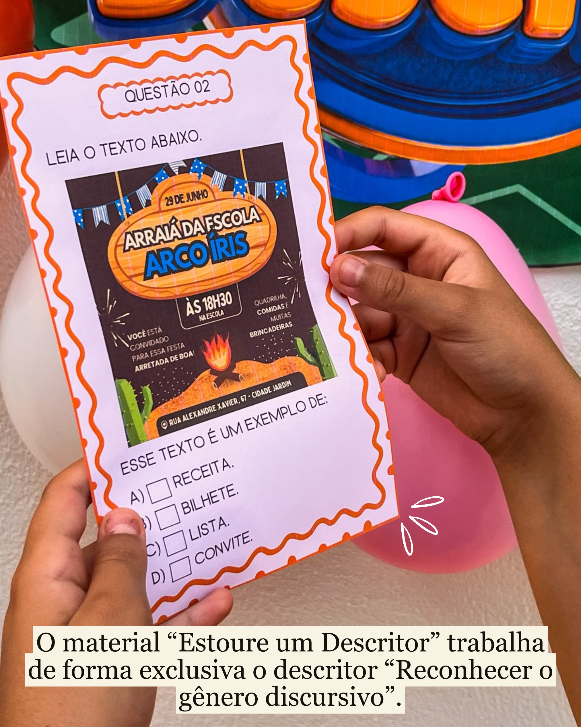 Estoure um descritor (20 questões descritor do descritor) Reconhecer o gênero discursivo – 2º ano. - Imagem 3